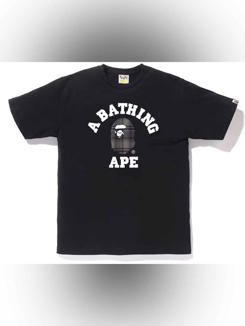 Brand new Bape Check College T-Shirt black/ A Bathing Ape size Large